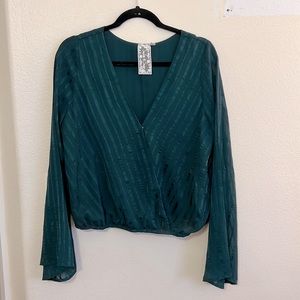 Long sleeve green blouse